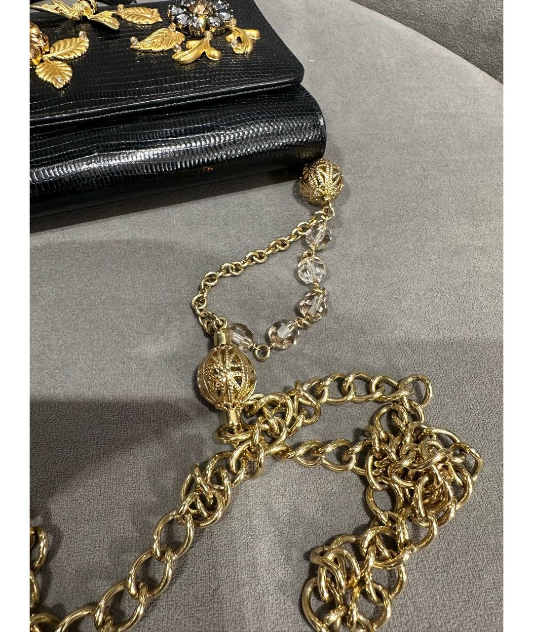 DOLCE&GABBANA Черная кожаная сумка через плечо, фото 6