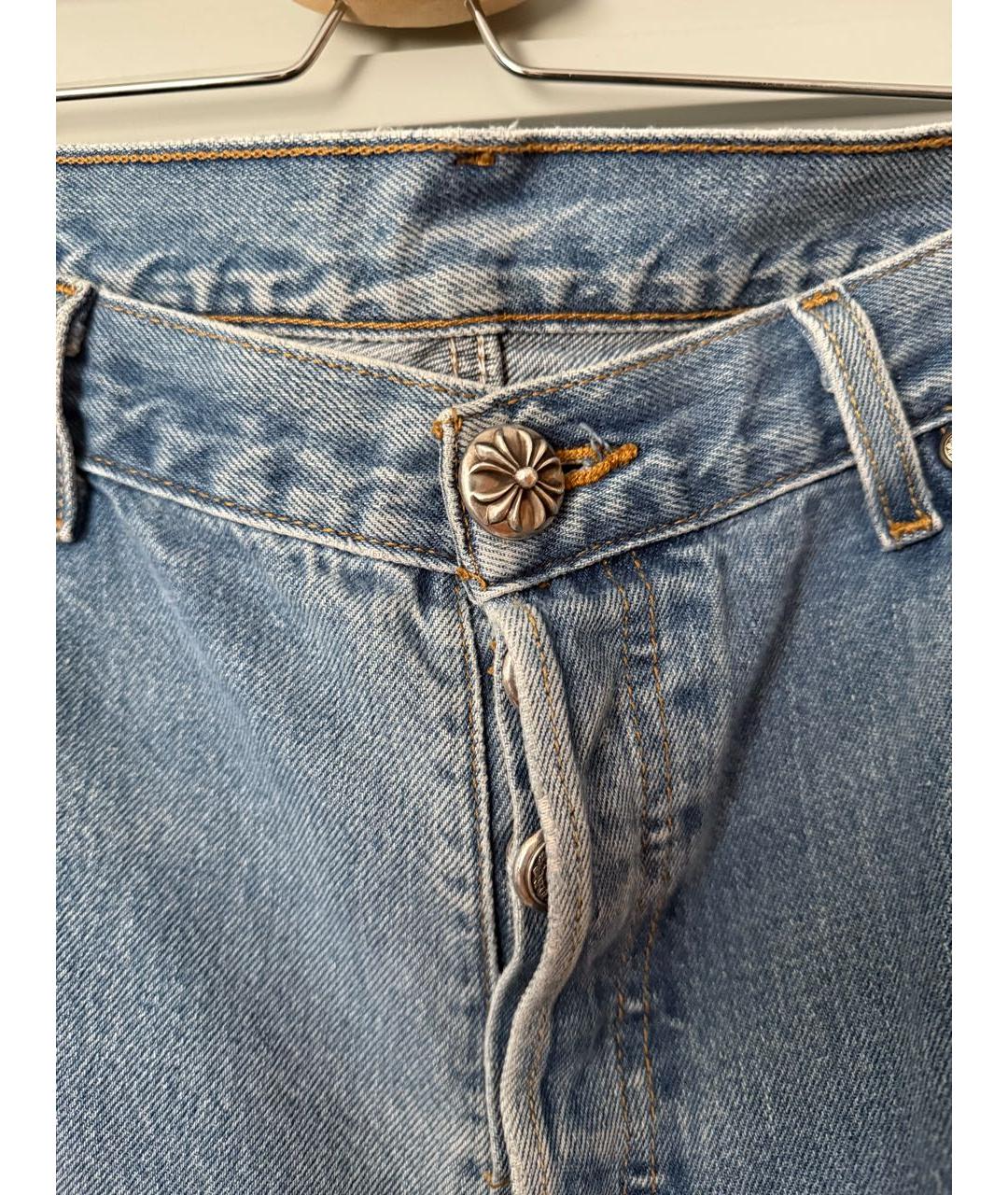 CHROME HEARTS Голубые хлопковые джинсы, фото 3