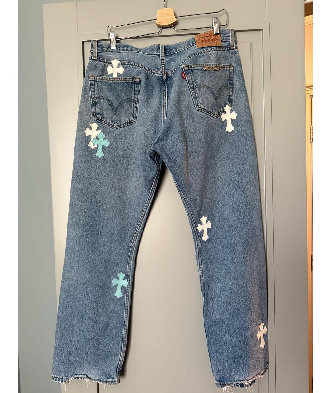 CHROME HEARTS Голубые хлопковые джинсы, фото 2