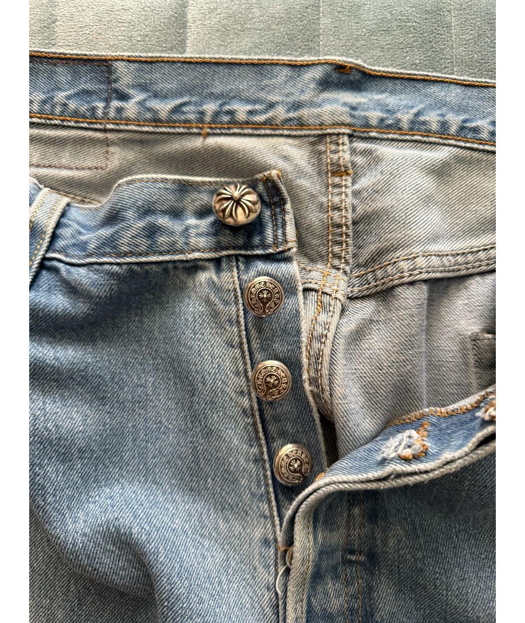 CHROME HEARTS Голубые хлопковые джинсы, фото 5