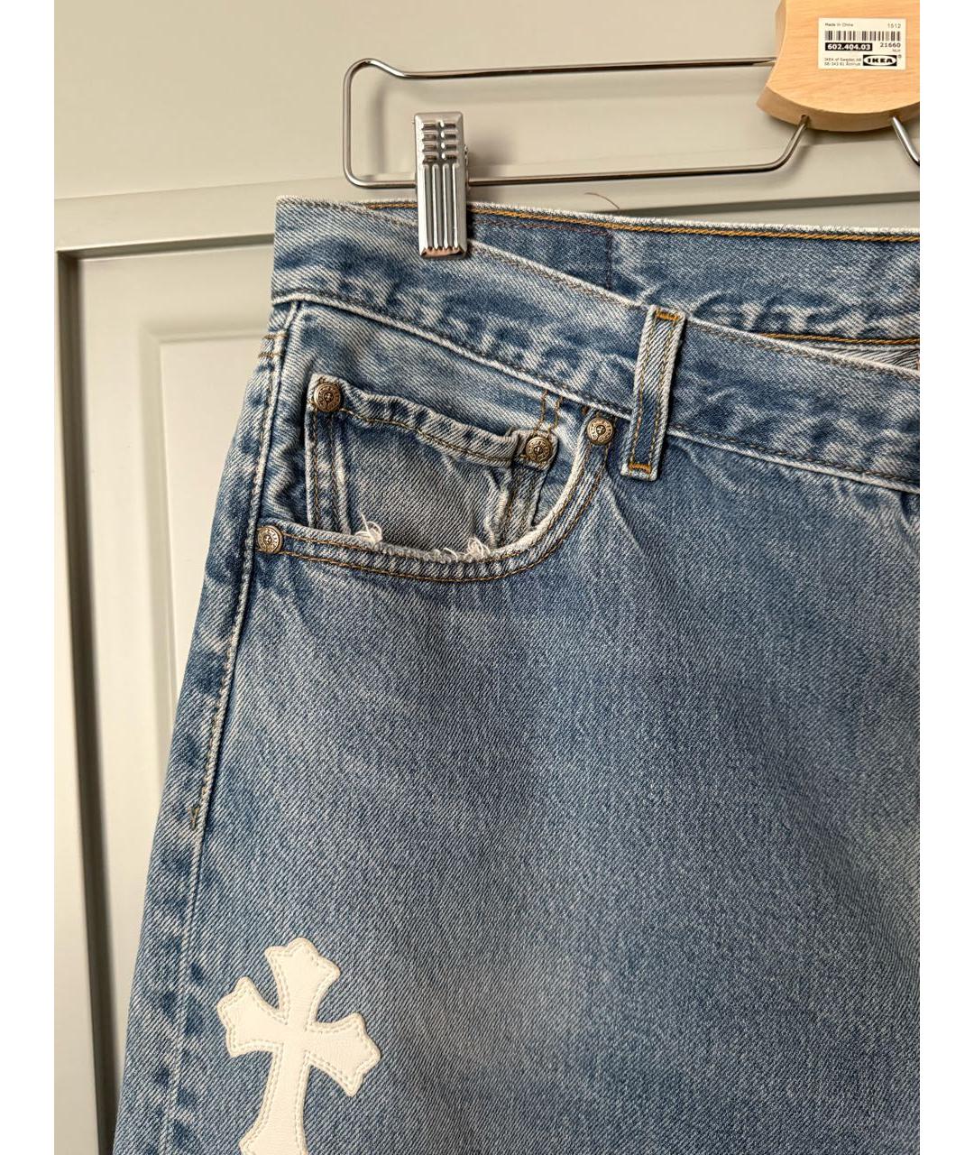 CHROME HEARTS Голубые хлопковые джинсы, фото 4