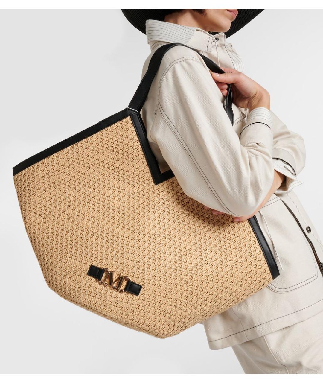 WEEKEND MAX MARA Бежевая пляжная сумка, фото 4