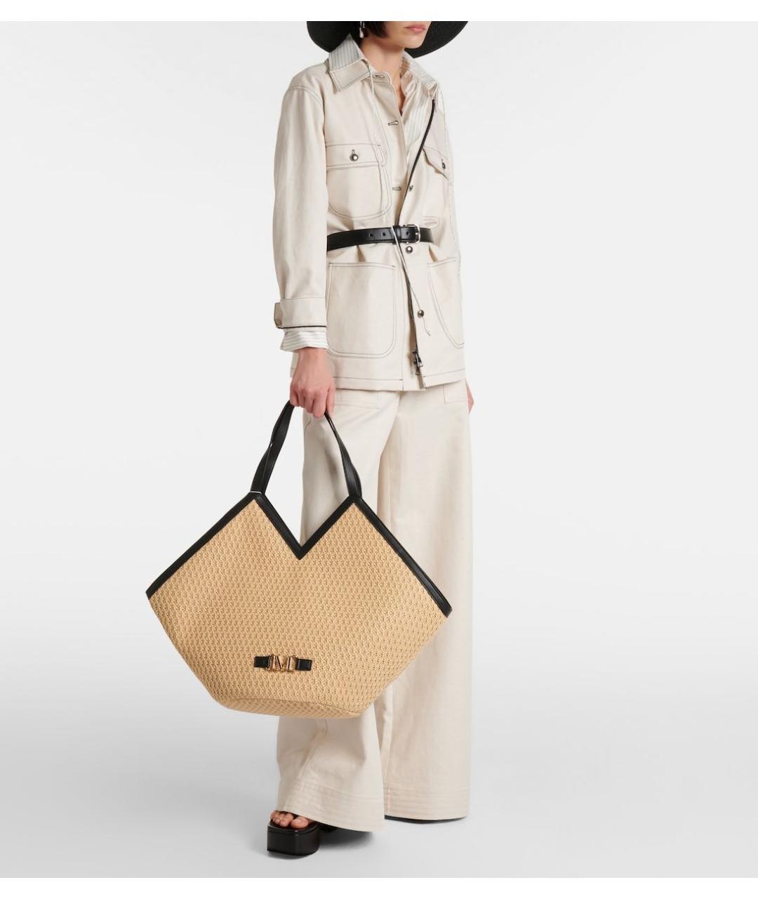 WEEKEND MAX MARA Бежевая пляжная сумка, фото 5