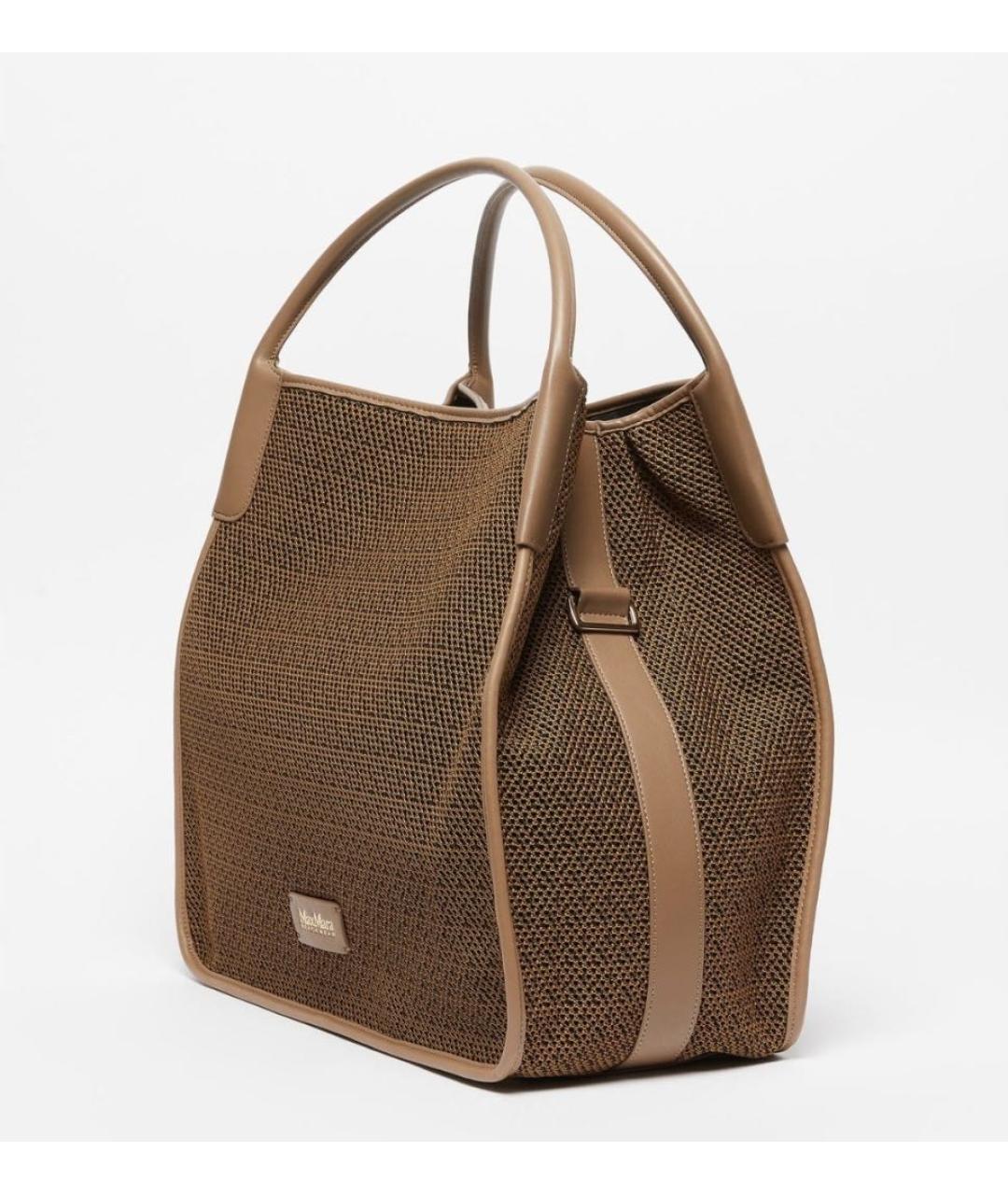 MAX MARA Коричневая пляжная сумка, фото 4