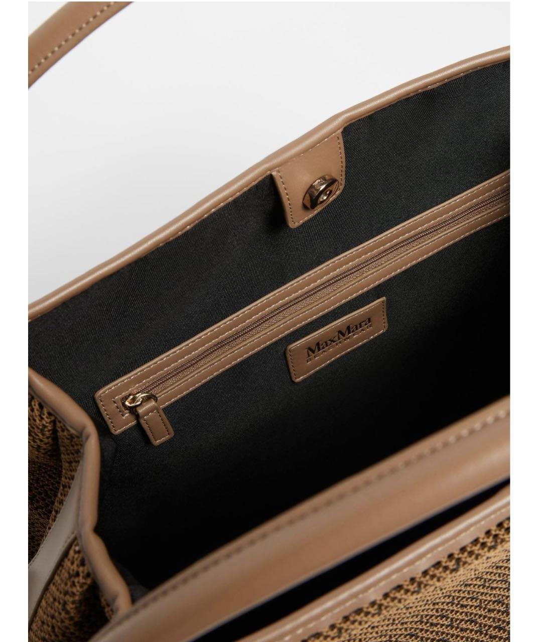 MAX MARA Коричневая пляжная сумка, фото 3
