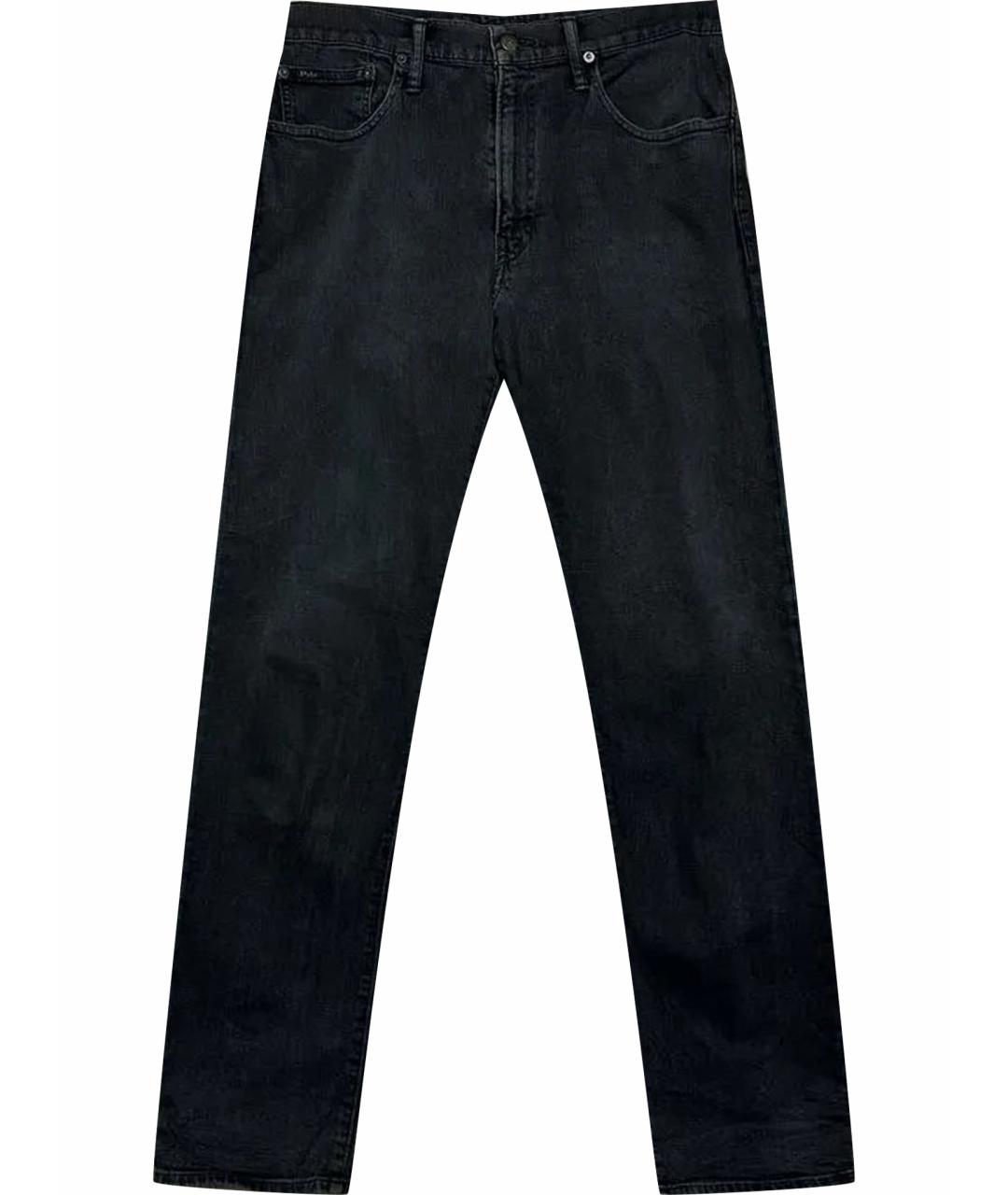 POLO RALPH LAUREN Черные хлопко-полиэстеровые джинсы скинни, фото 1