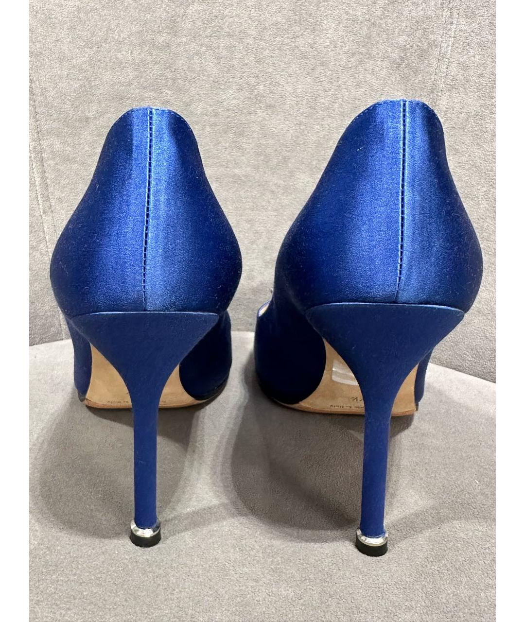 MANOLO BLAHNIK Синие текстильные туфли, фото 3