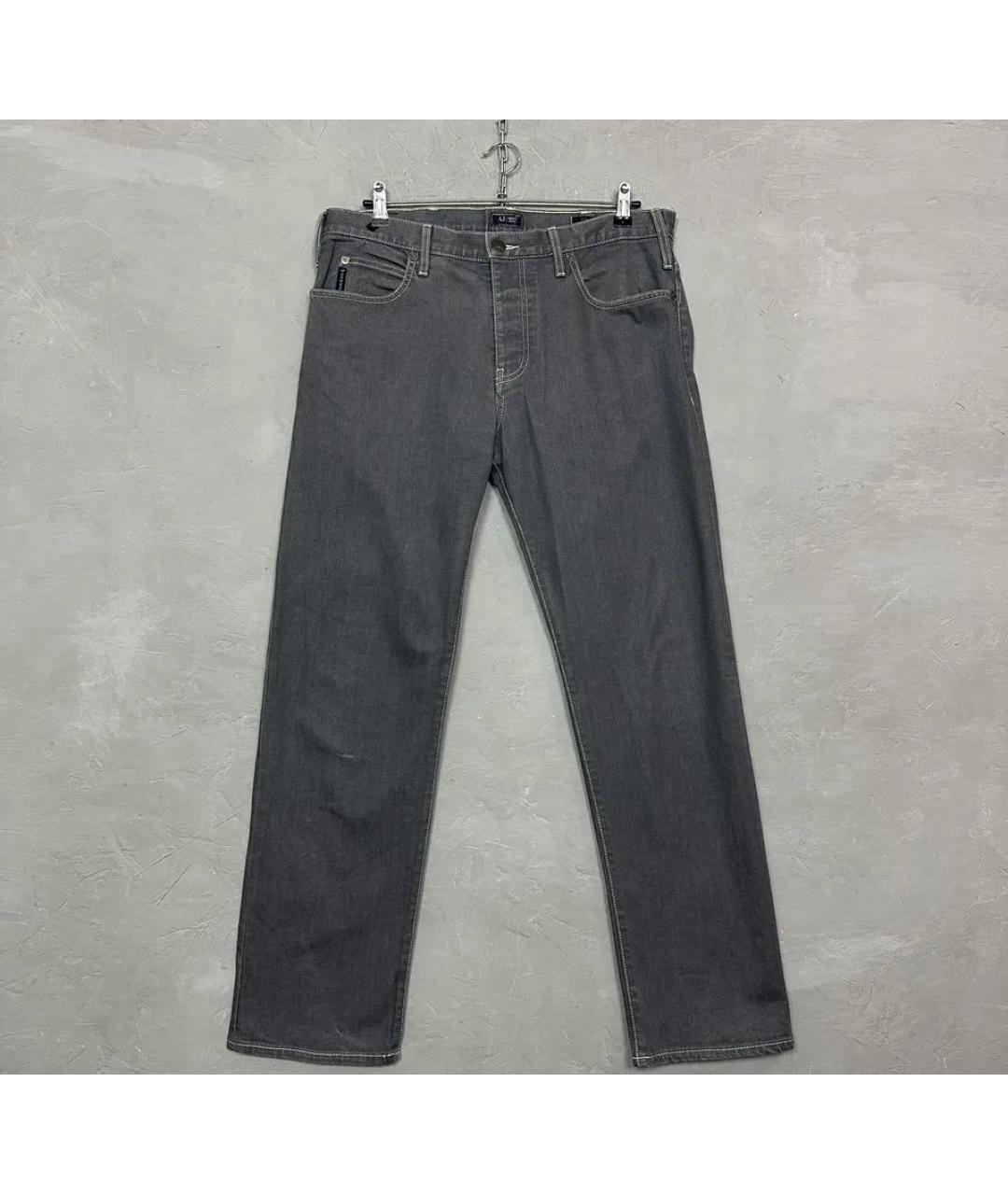 ARMANI JEANS Серые хлопко-эластановые прямые джинсы, фото 9