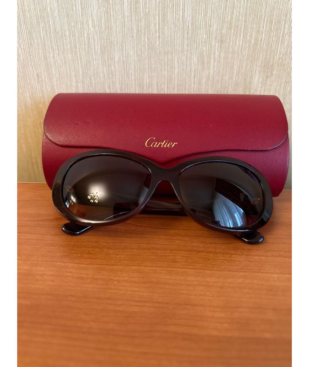 CARTIER Коричневые пластиковые солнцезащитные очки, фото 5