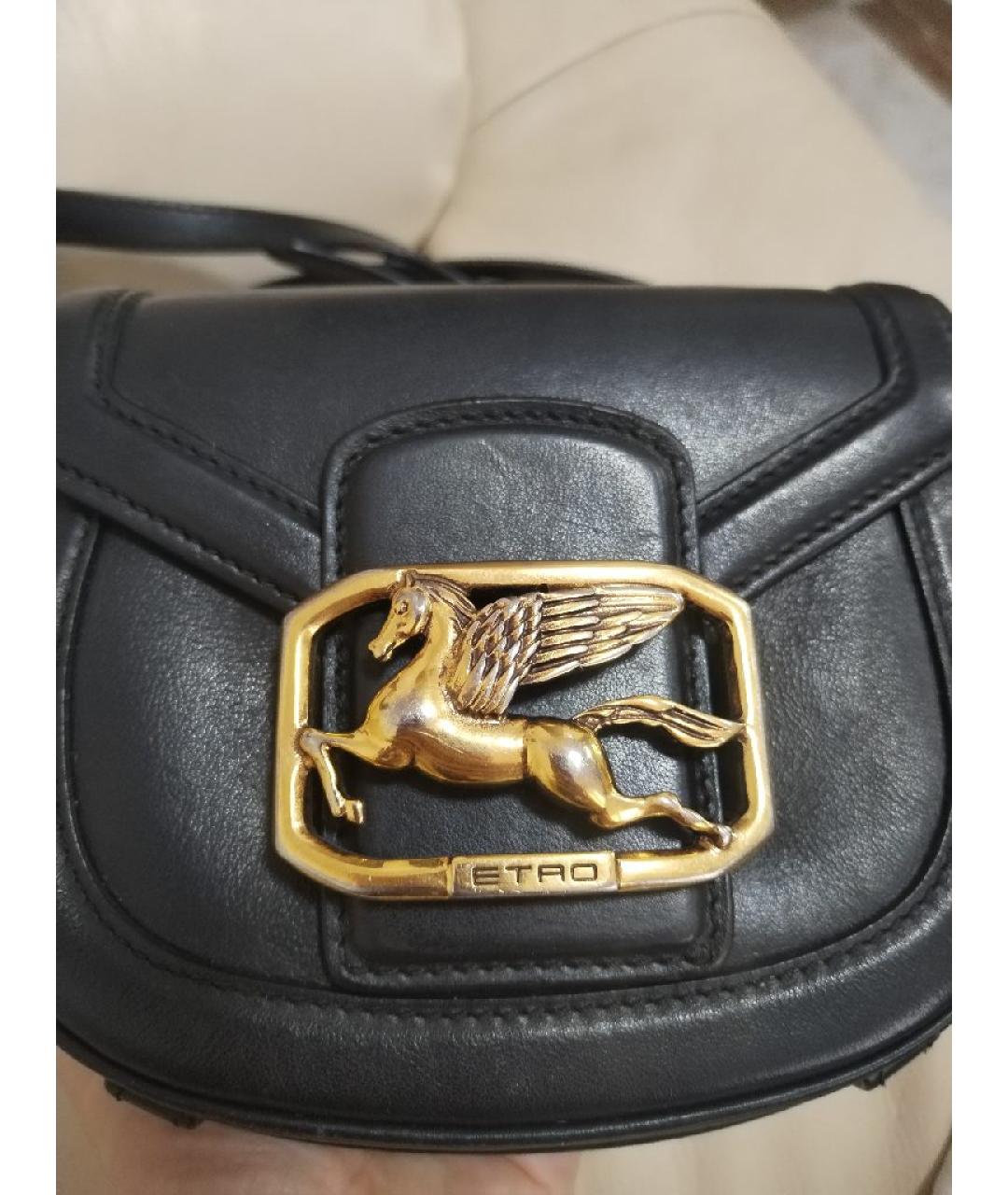 ETRO Черная кожаная сумка через плечо, фото 4