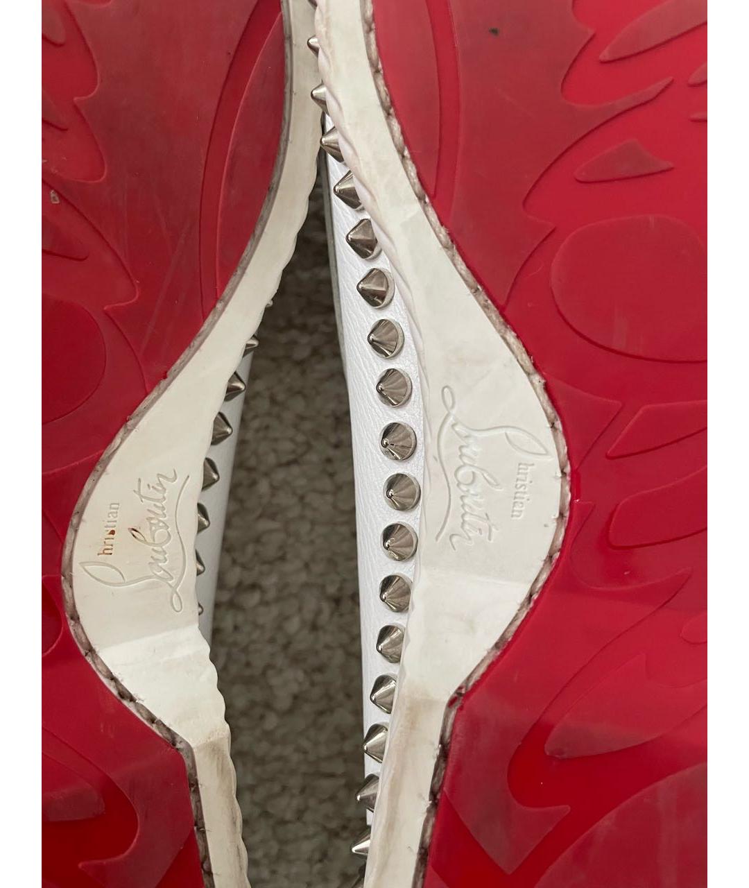 CHRISTIAN LOUBOUTIN Белые кожаные лоферы, фото 5