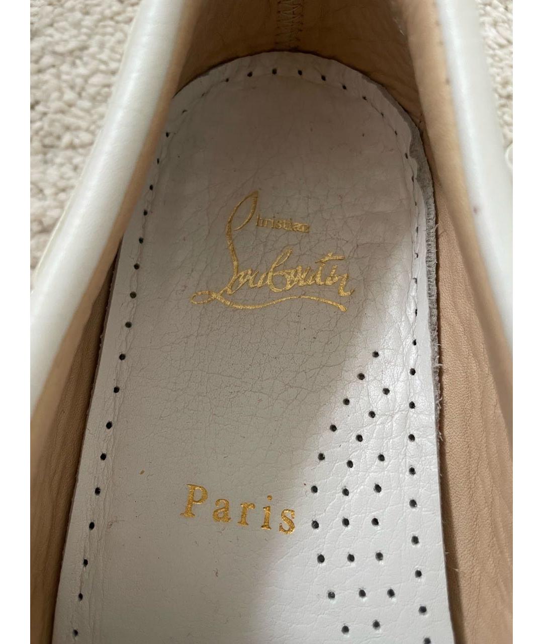 CHRISTIAN LOUBOUTIN Белые кожаные лоферы, фото 3