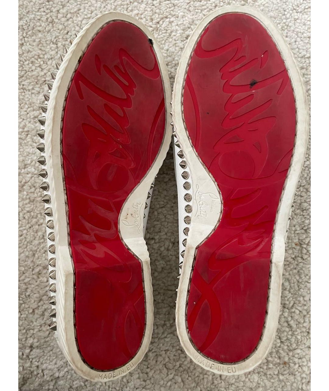 CHRISTIAN LOUBOUTIN Белые кожаные лоферы, фото 7