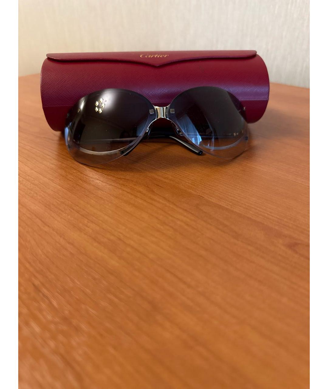 CARTIER Фиолетовые металлические солнцезащитные очки, фото 4