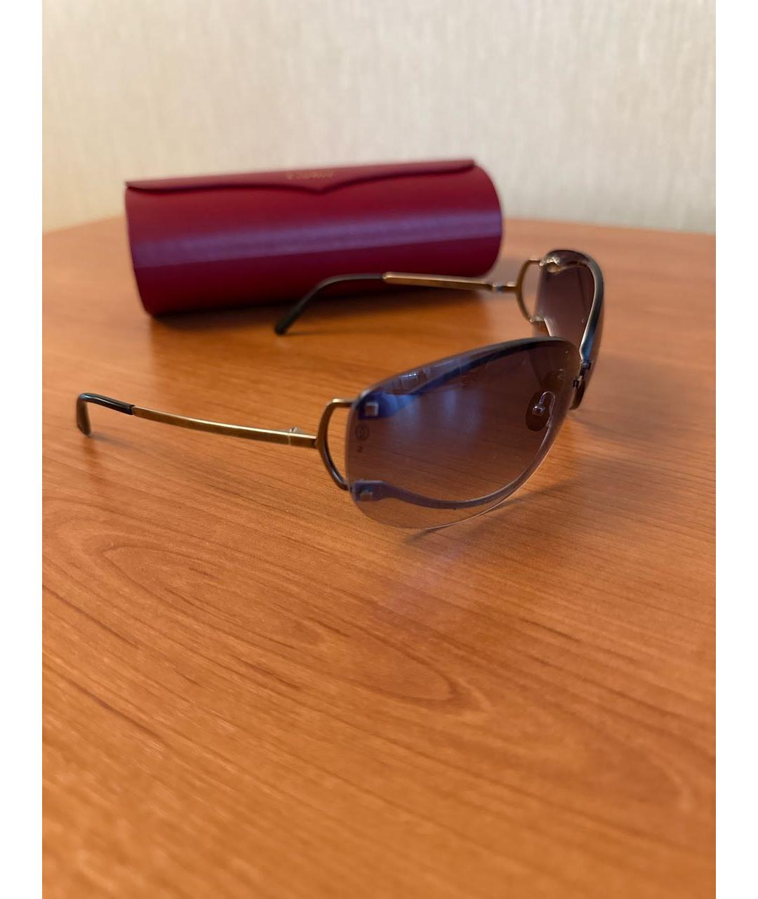 CARTIER Фиолетовые металлические солнцезащитные очки, фото 2