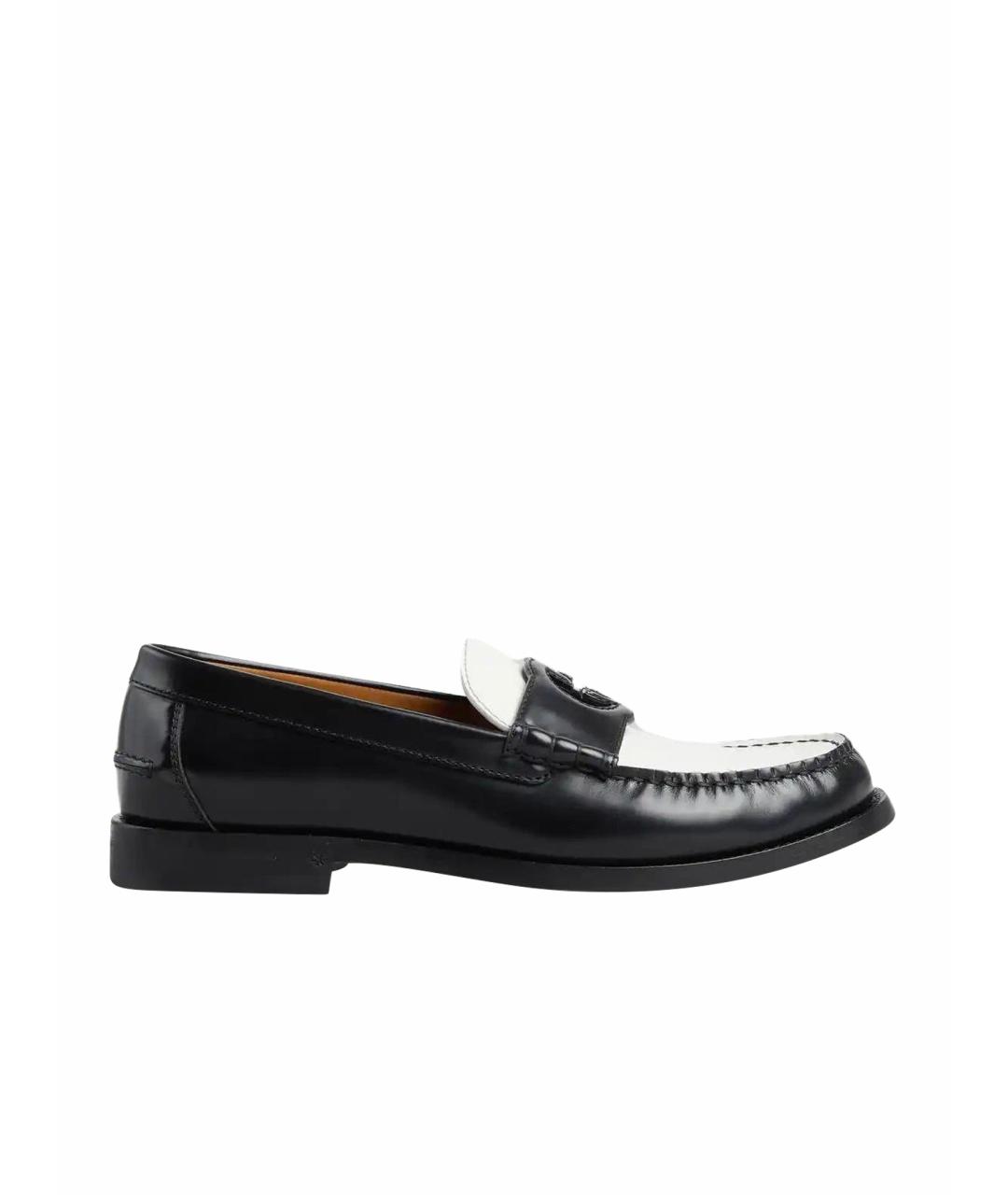 GUCCI Черные кожаные лоферы, фото 1