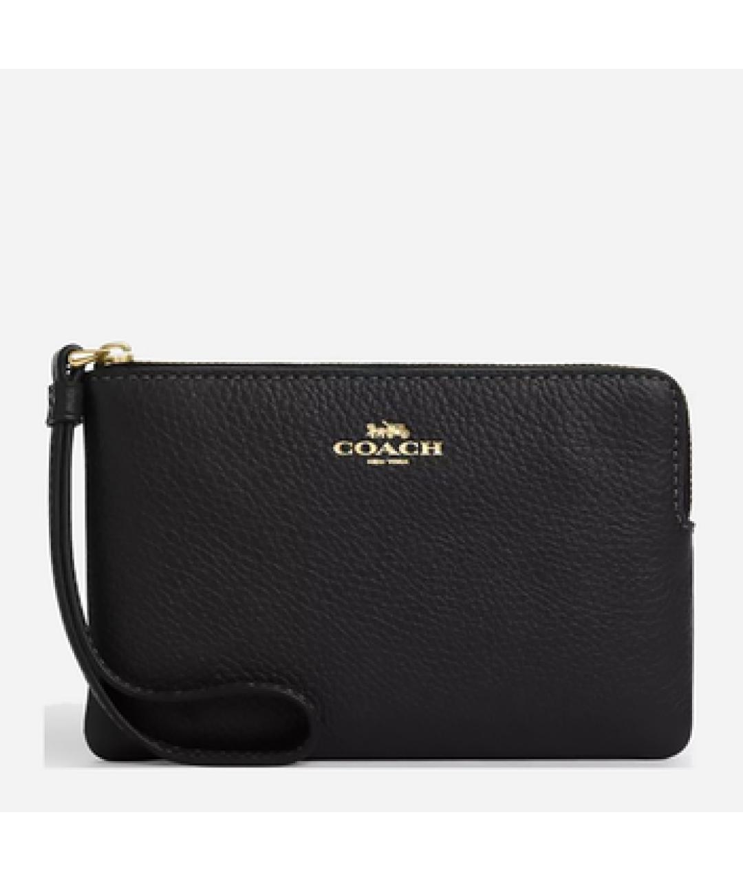 COACH Черный кожаный кошелек, фото 5