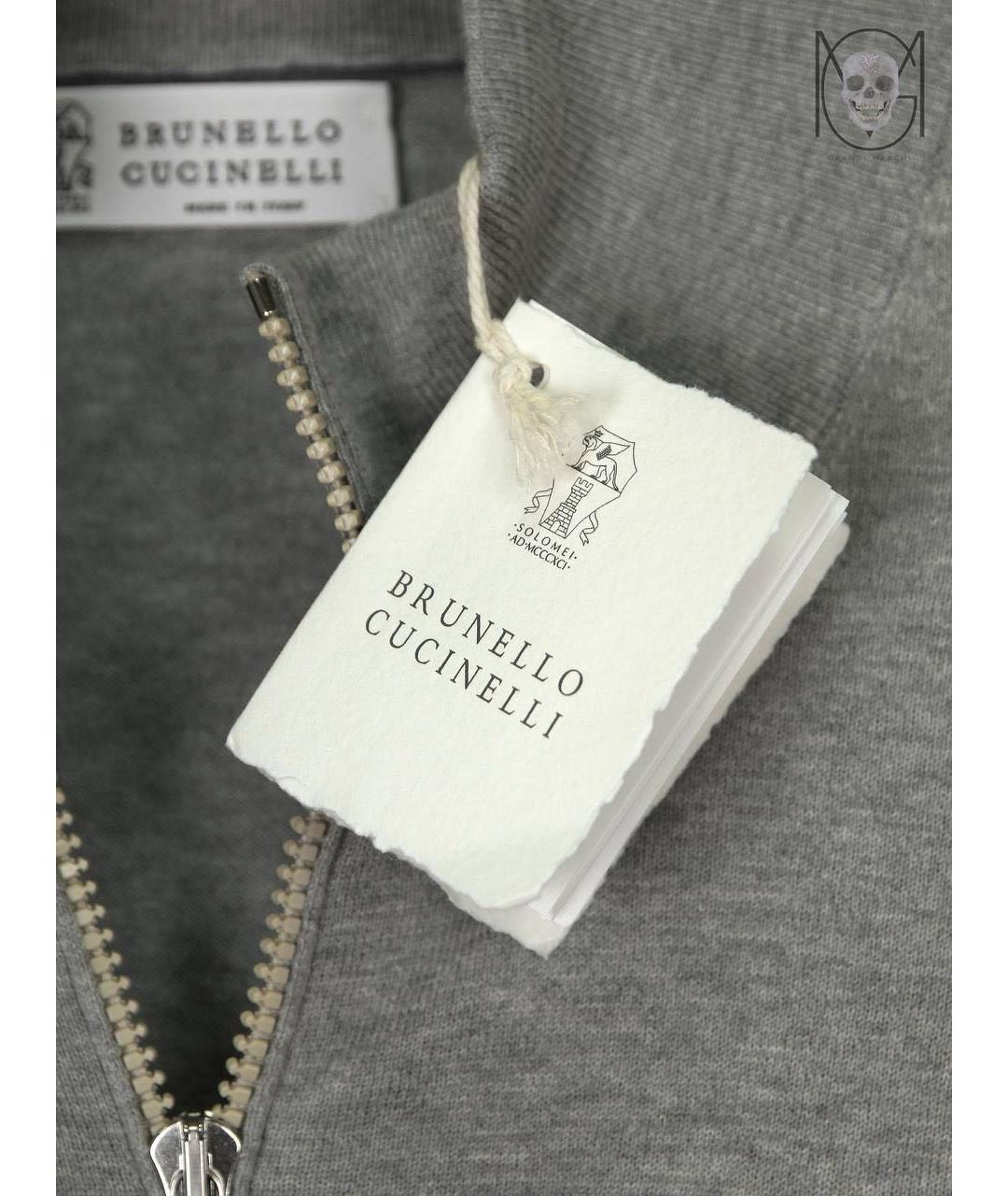 BRUNELLO CUCINELLI Серый хлопковый кардиган, фото 4