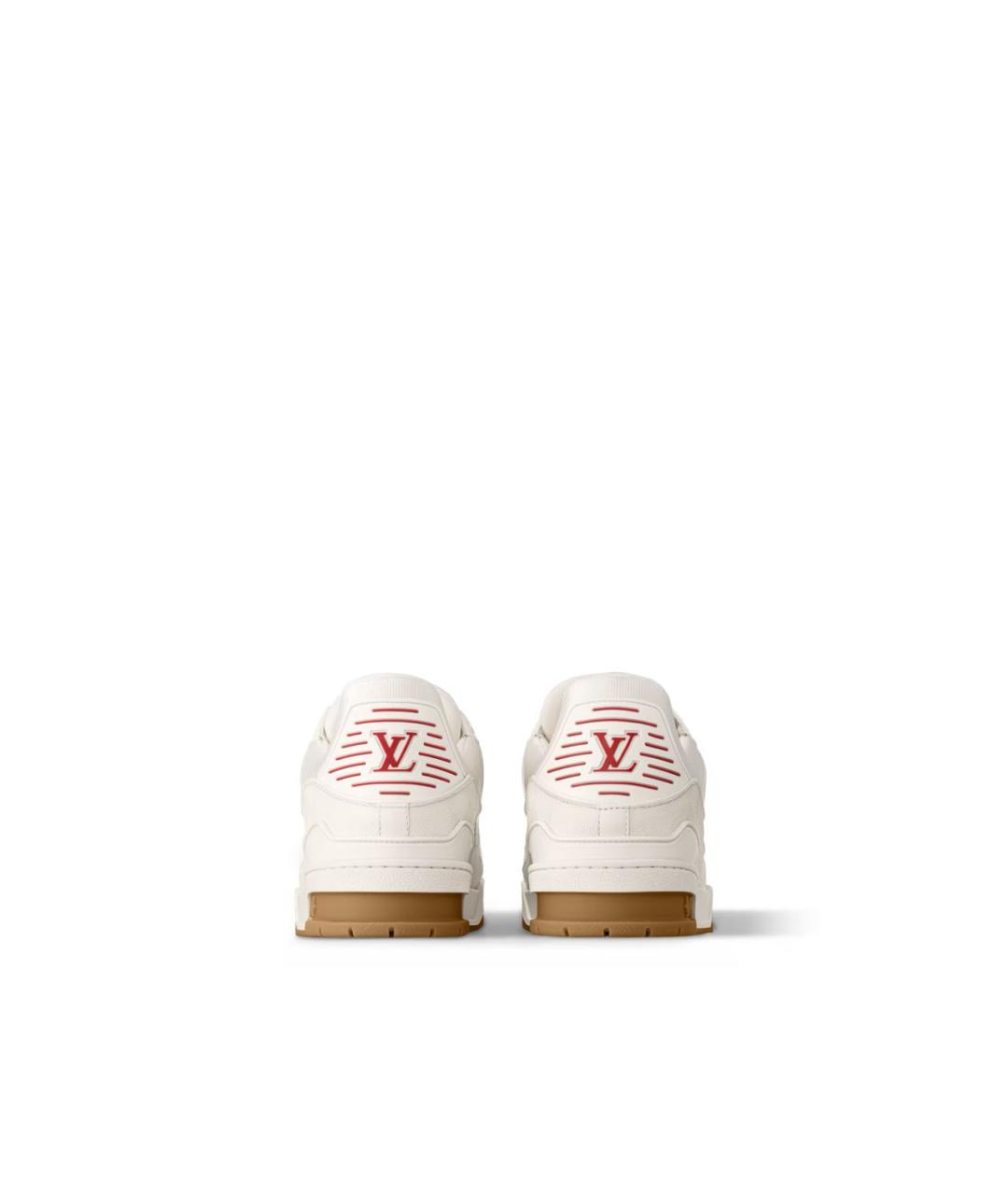 LOUIS VUITTON Белые кожаные низкие кроссовки / кеды, фото 4