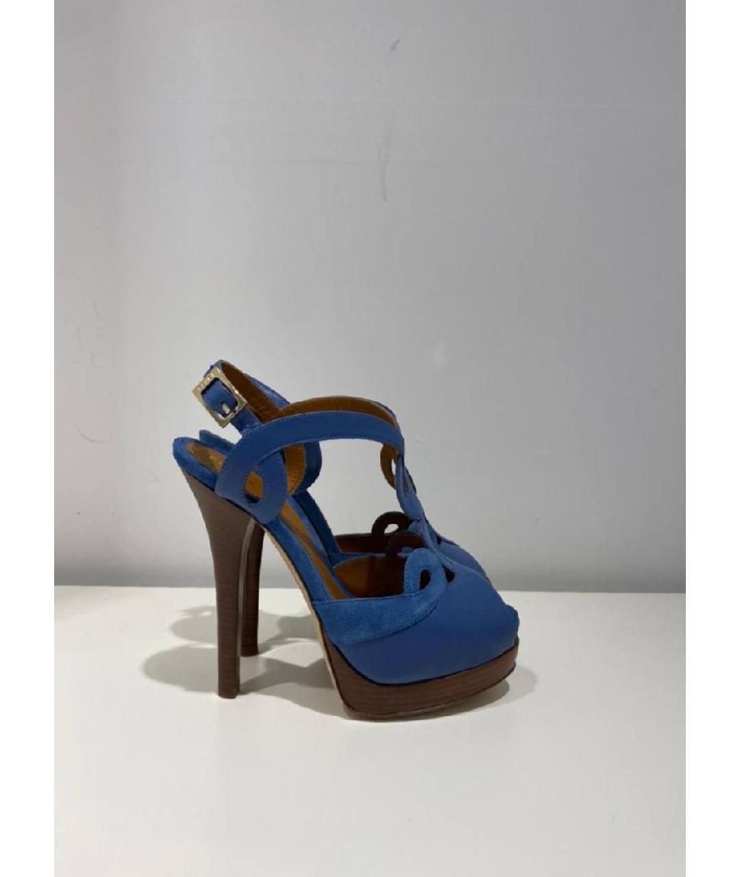 FENDI Синие босоножки, фото 4