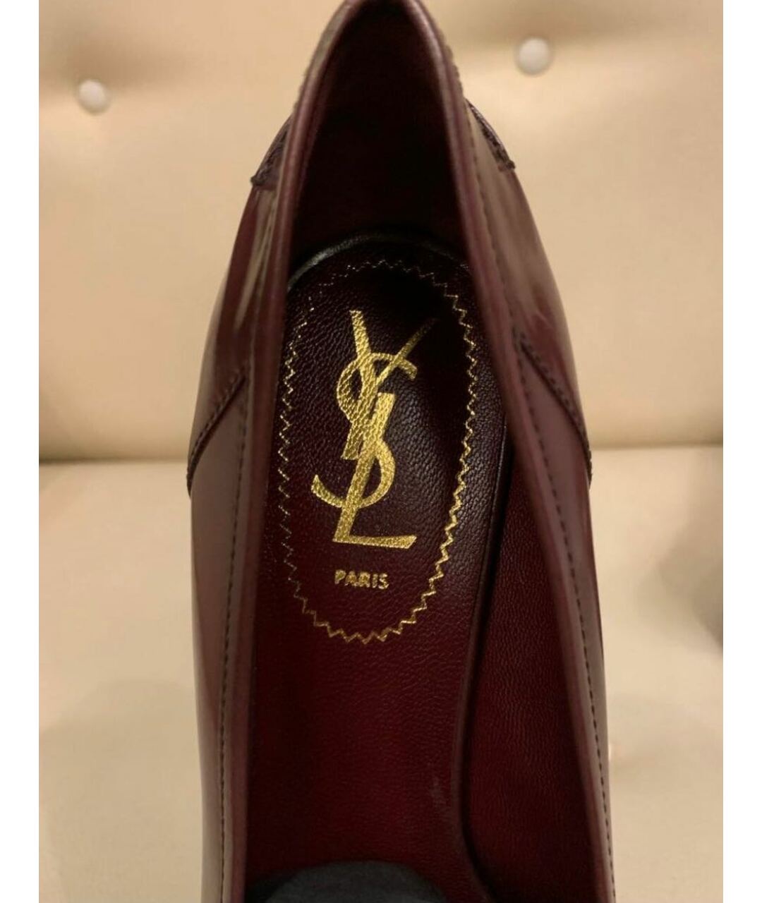 YVES SAINT LAURENT VINTAGE Бордовые кожаные туфли, фото 3