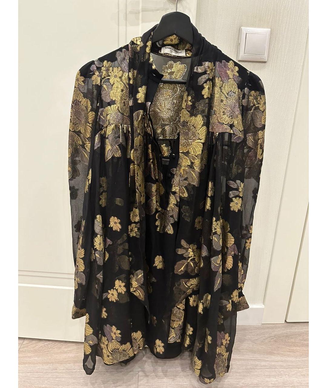 SAINT LAURENT Черное шелковое вечернее платье, фото 9
