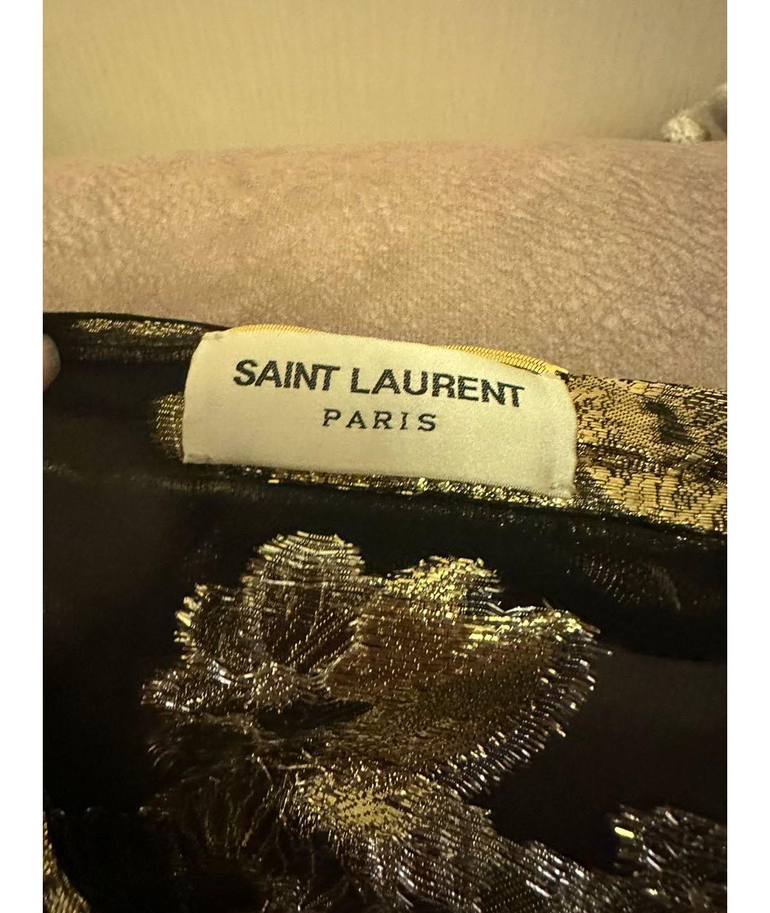 SAINT LAURENT Черное шелковое вечернее платье, фото 8