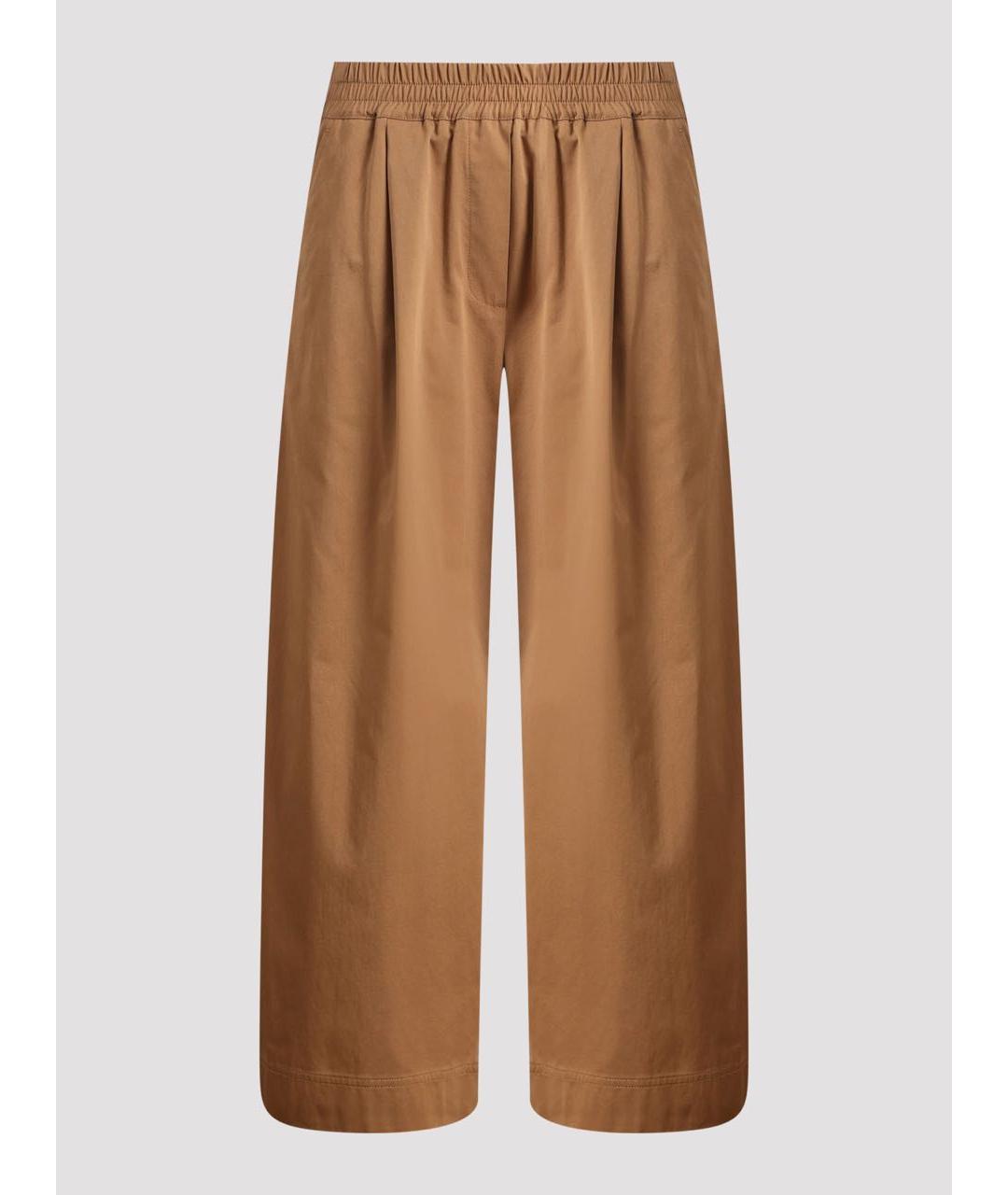 MAX MARA Бежевые хлопковые брюки широкие, фото 6