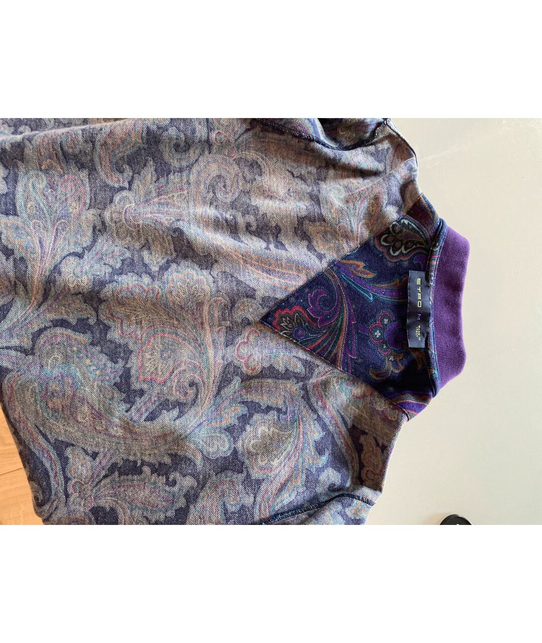 ETRO Фиолетовое хлопковое поло с коротким рукавом, фото 3