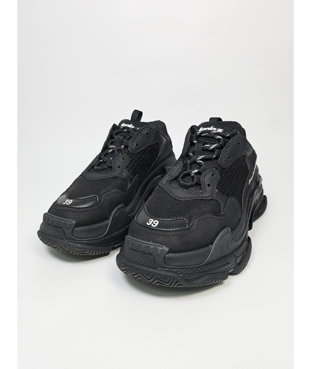 BALENCIAGA Черные текстильные кроссовки, фото 4
