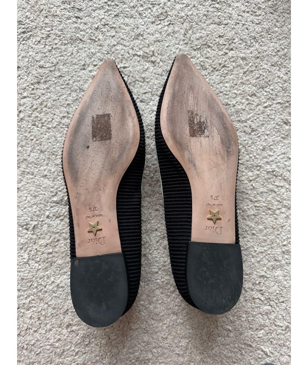 CHRISTIAN DIOR Черные текстильные балетки, фото 5