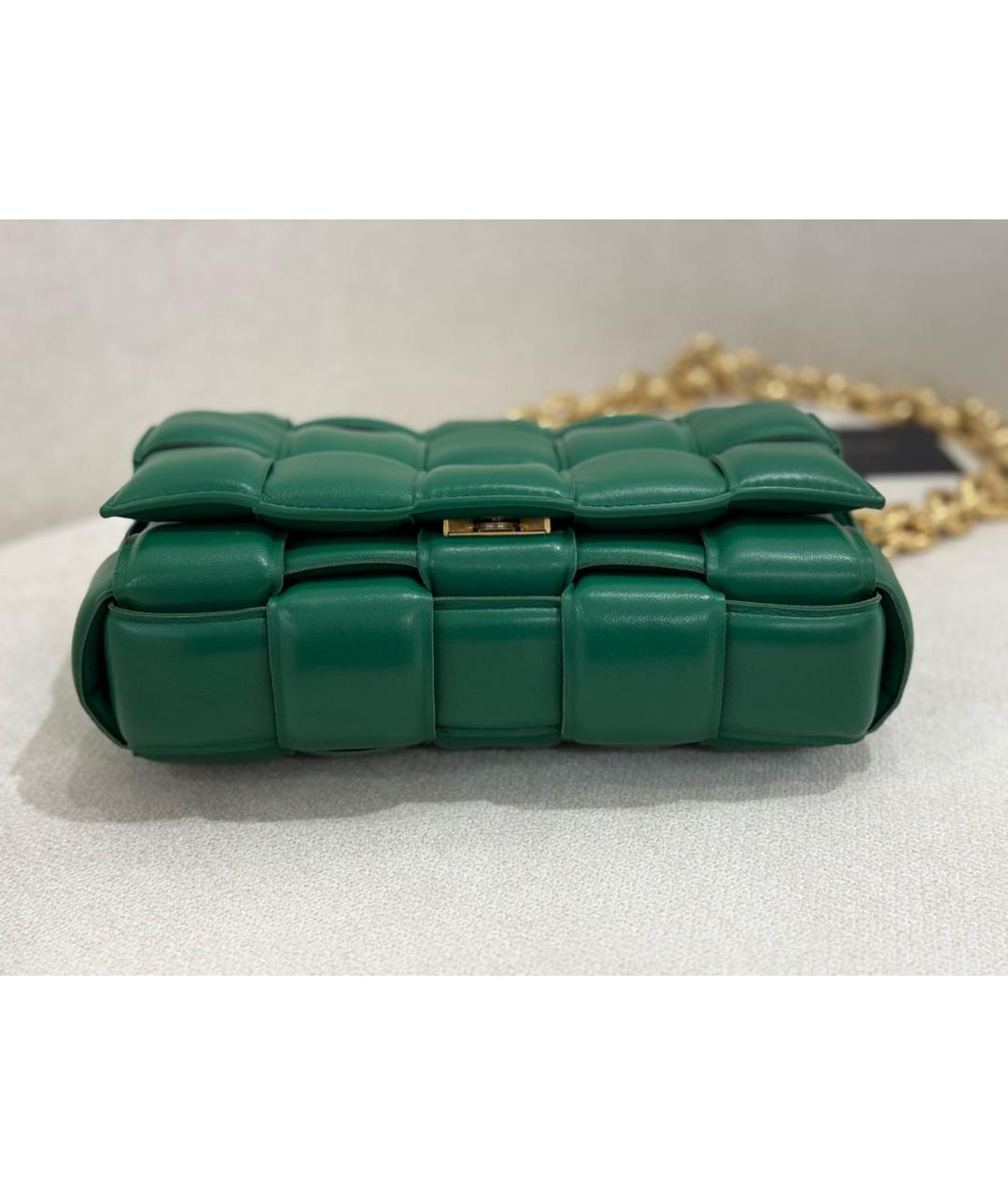 BOTTEGA VENETA Зеленая кожаная сумка через плечо, фото 3