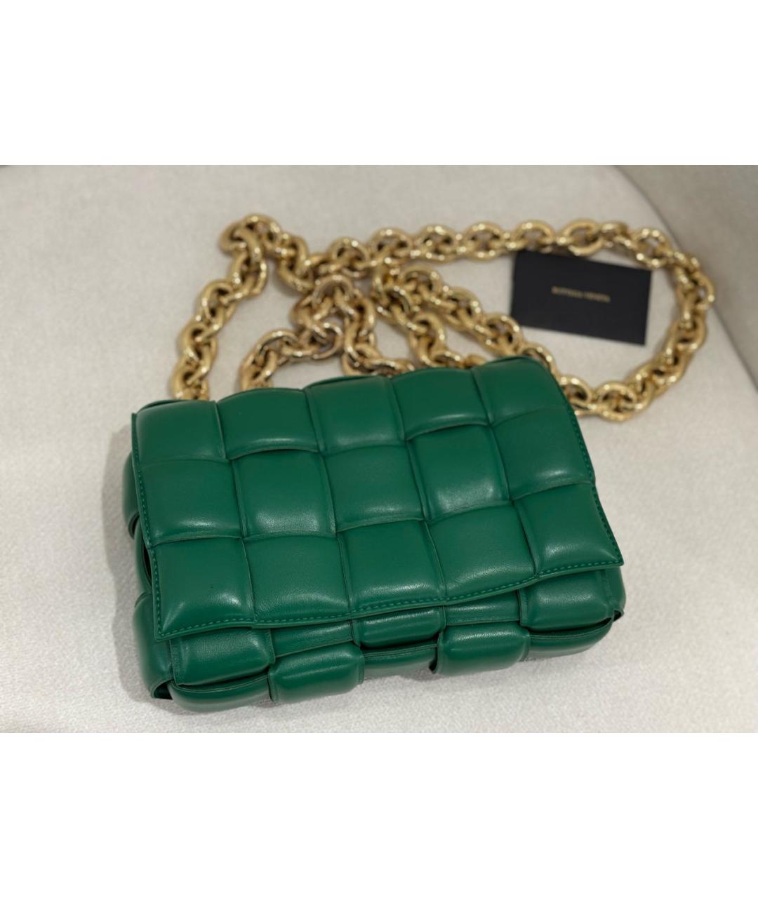 BOTTEGA VENETA Зеленая кожаная сумка через плечо, фото 2