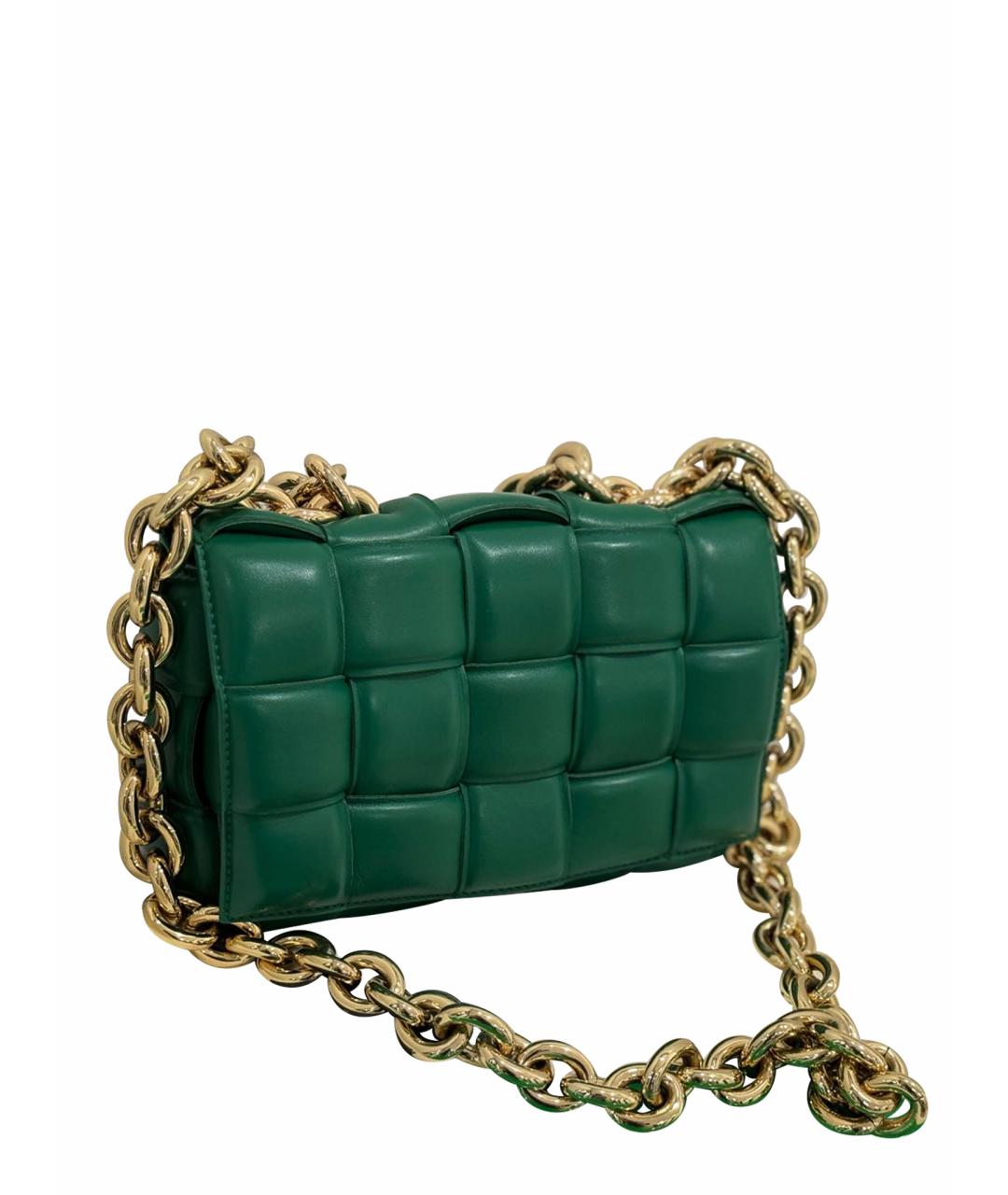 BOTTEGA VENETA Зеленая кожаная сумка через плечо, фото 1
