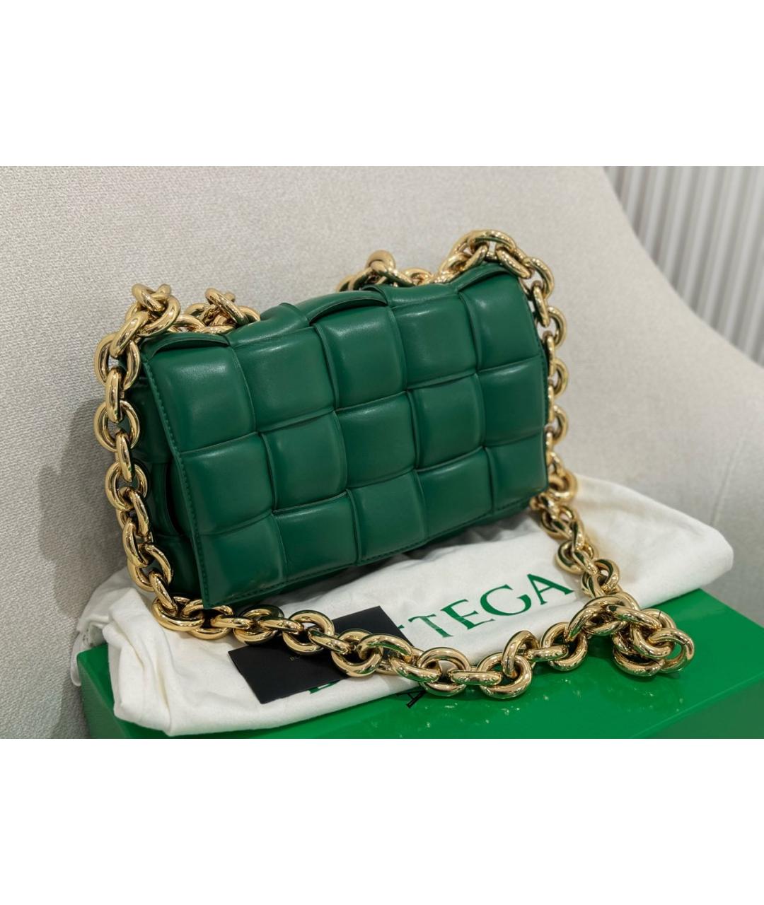 BOTTEGA VENETA Зеленая кожаная сумка через плечо, фото 9