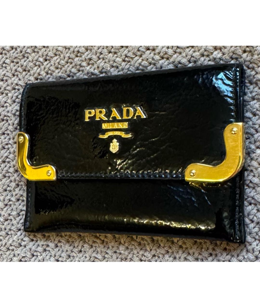 PRADA Черный кардхолдер из лакированной кожи, фото 6