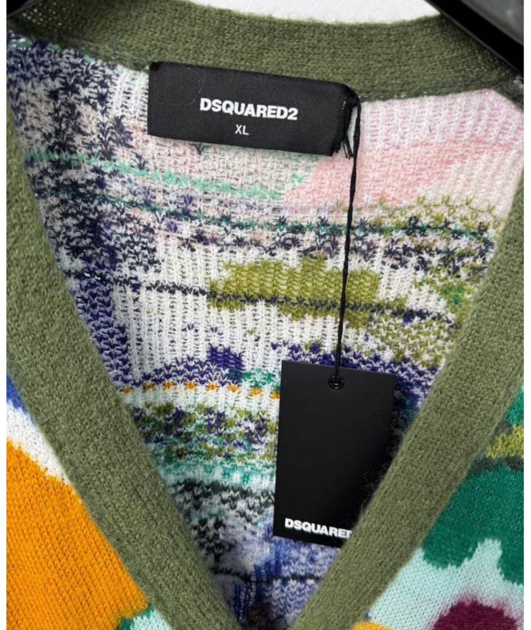 DSQUARED2 Мульти шерстяной кардиган, фото 3