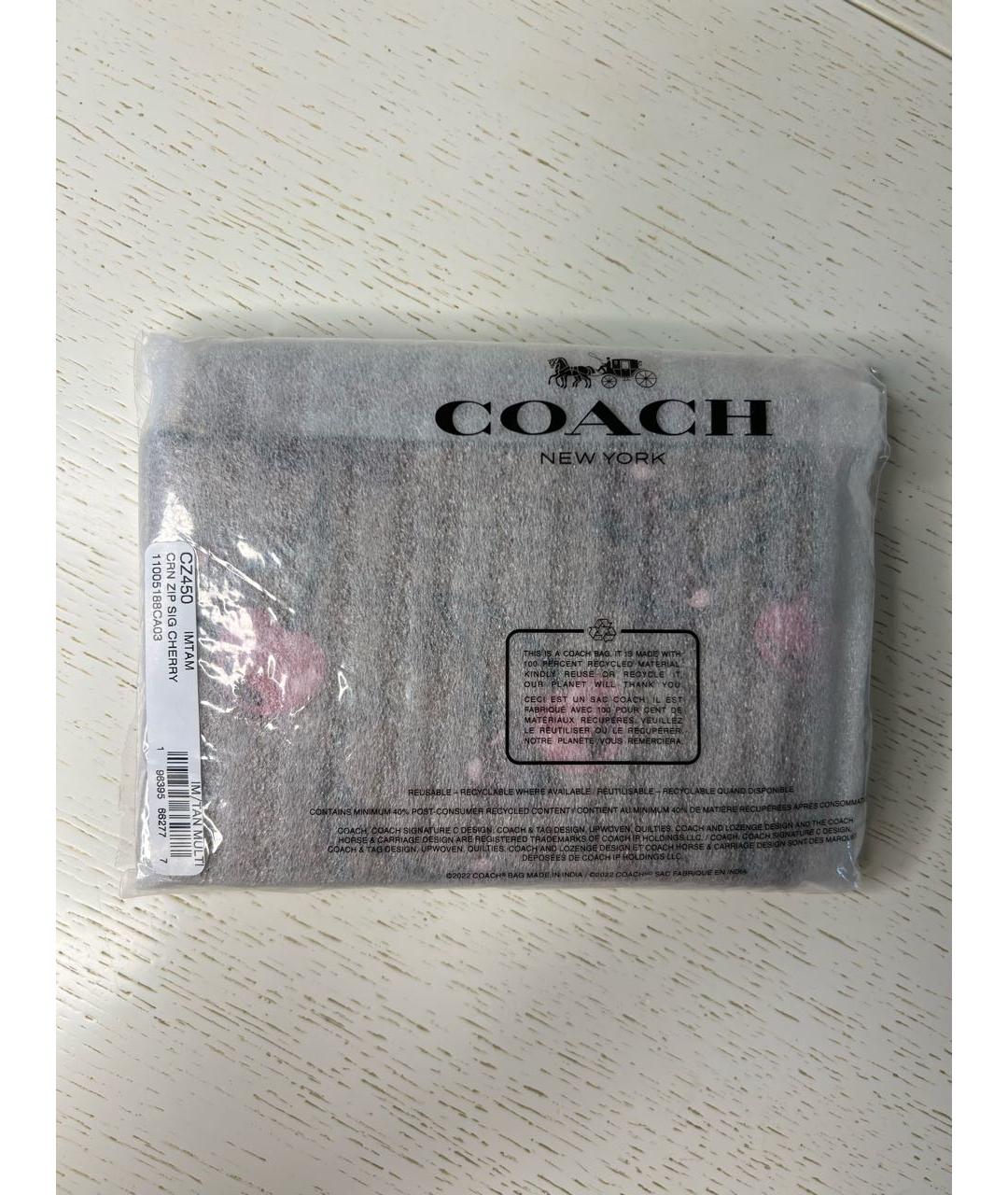 COACH Коричневый кожаный кошелек, фото 7