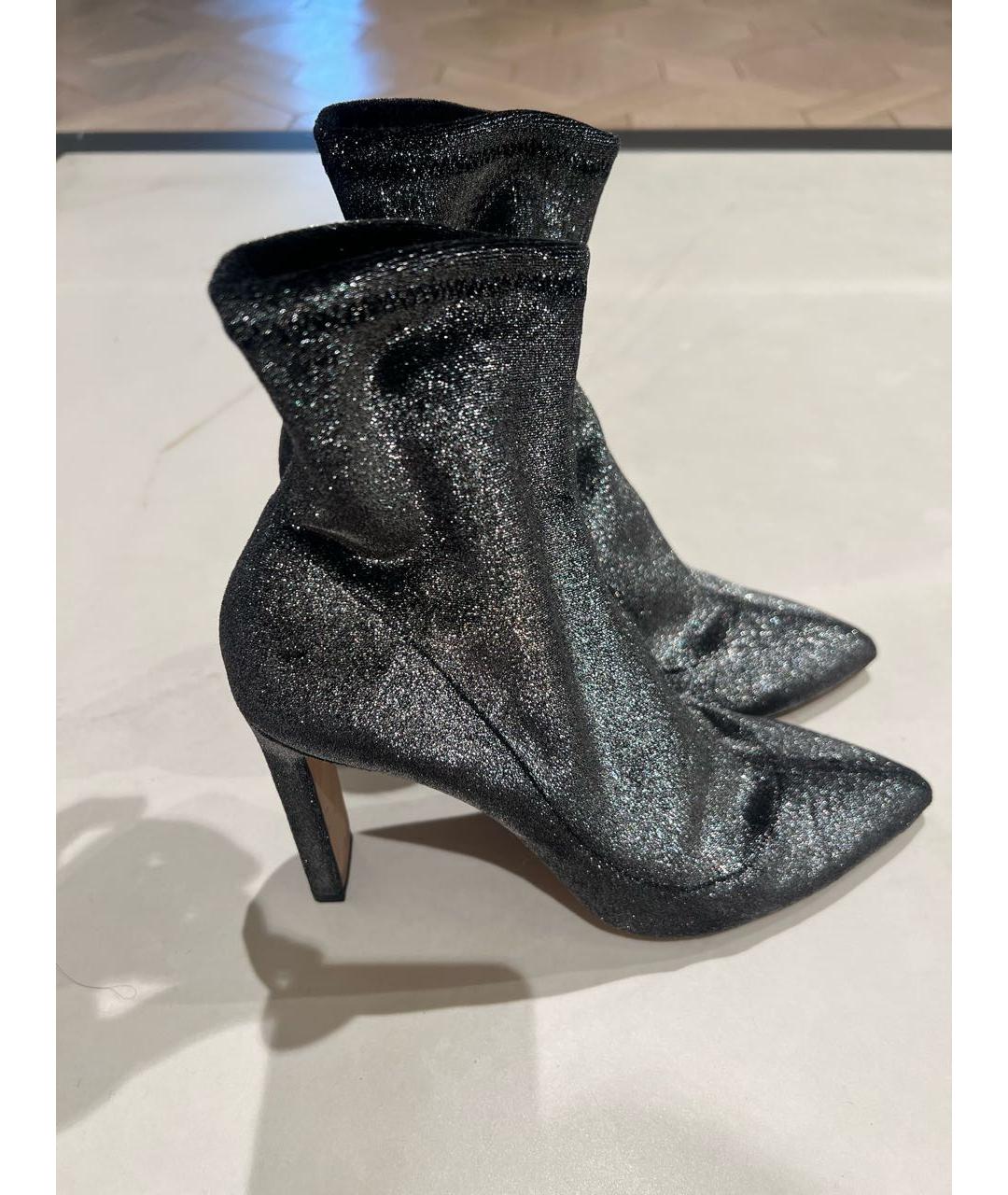 JIMMY CHOO Серебряные текстильные ботильоны, фото 5