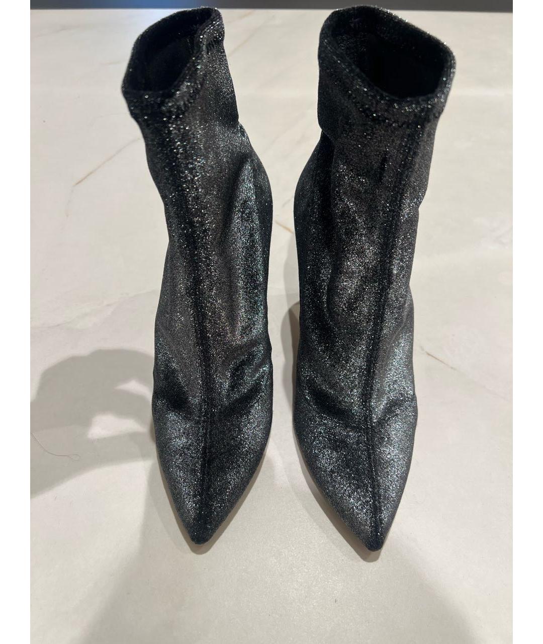 JIMMY CHOO Серебряные текстильные ботильоны, фото 2