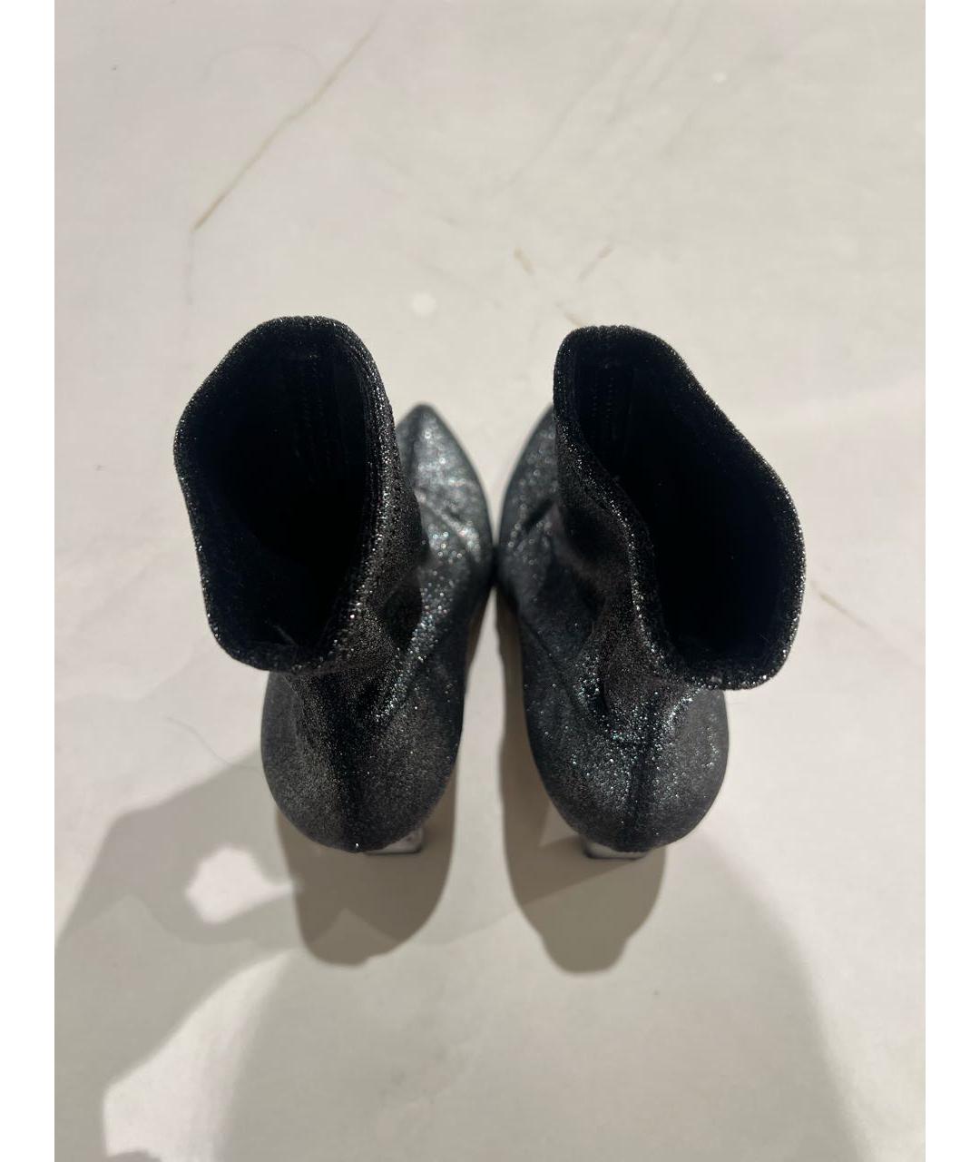 JIMMY CHOO Серебряные текстильные ботильоны, фото 3