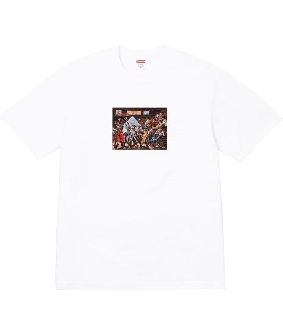 SUPREME Белая хлопковая футболка, фото 7