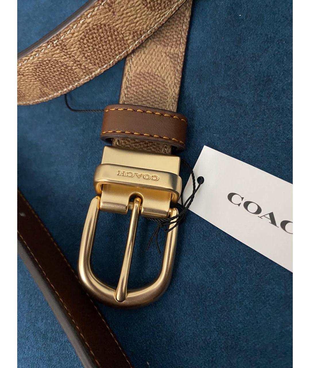 COACH Коричневый кожаный ремень, фото 2