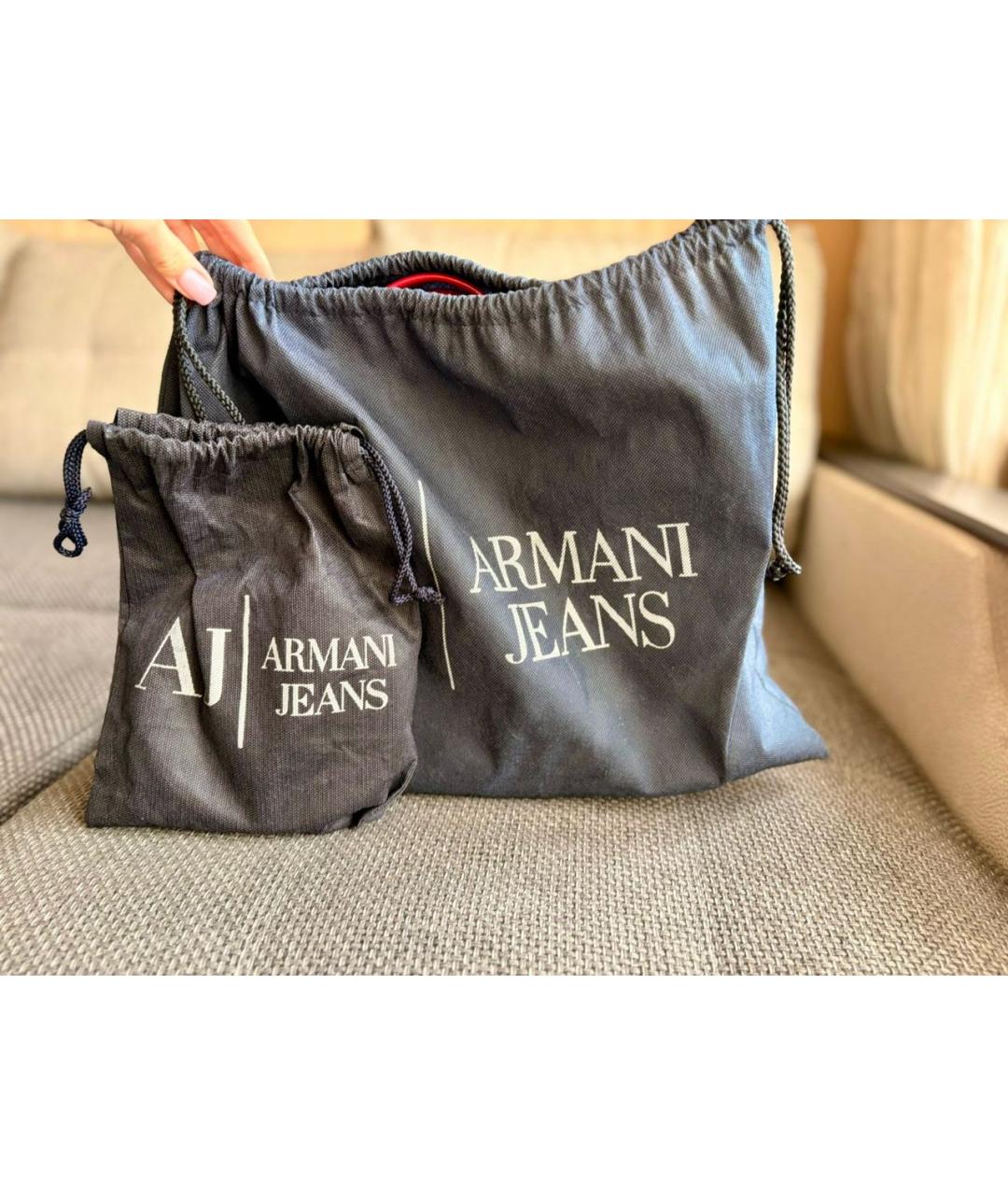 ARMANI JEANS Розовая синтетическая сумка с короткими ручками, фото 8