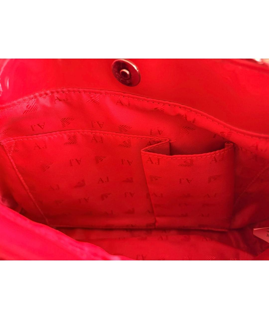 ARMANI JEANS Розовая синтетическая сумка с короткими ручками, фото 4
