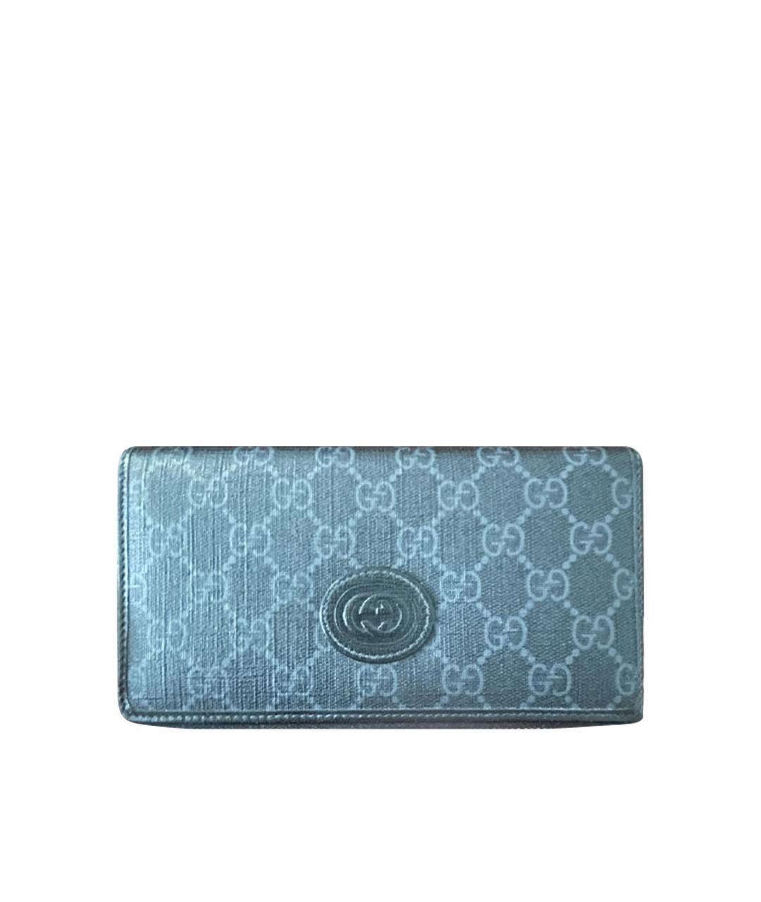 GUCCI Серый кожаный кошелек, фото 1