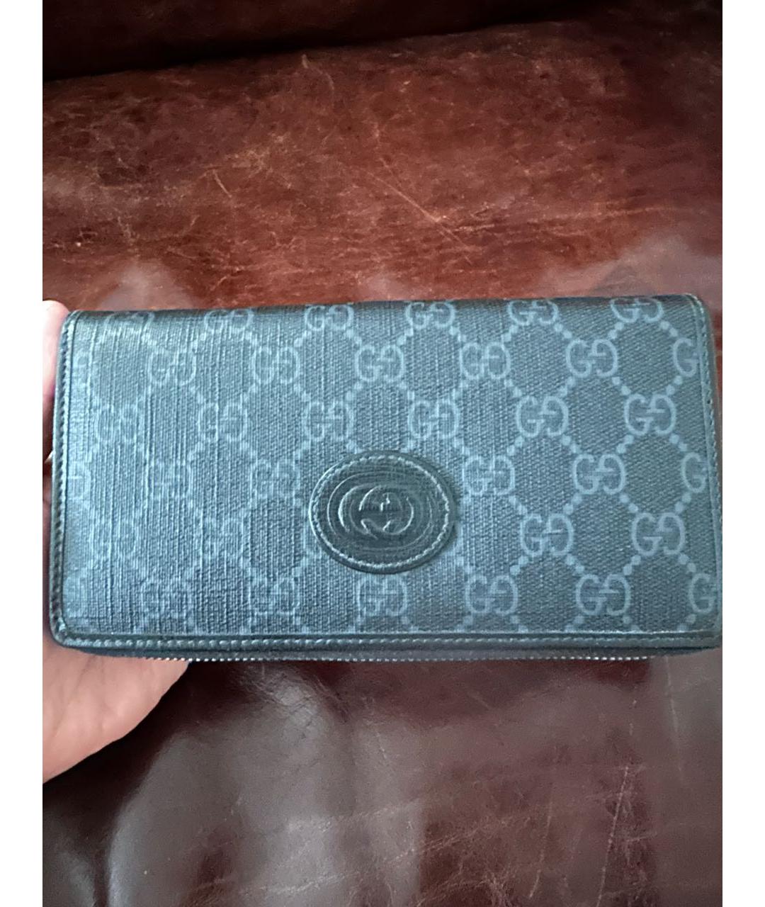 GUCCI Серый кожаный кошелек, фото 5