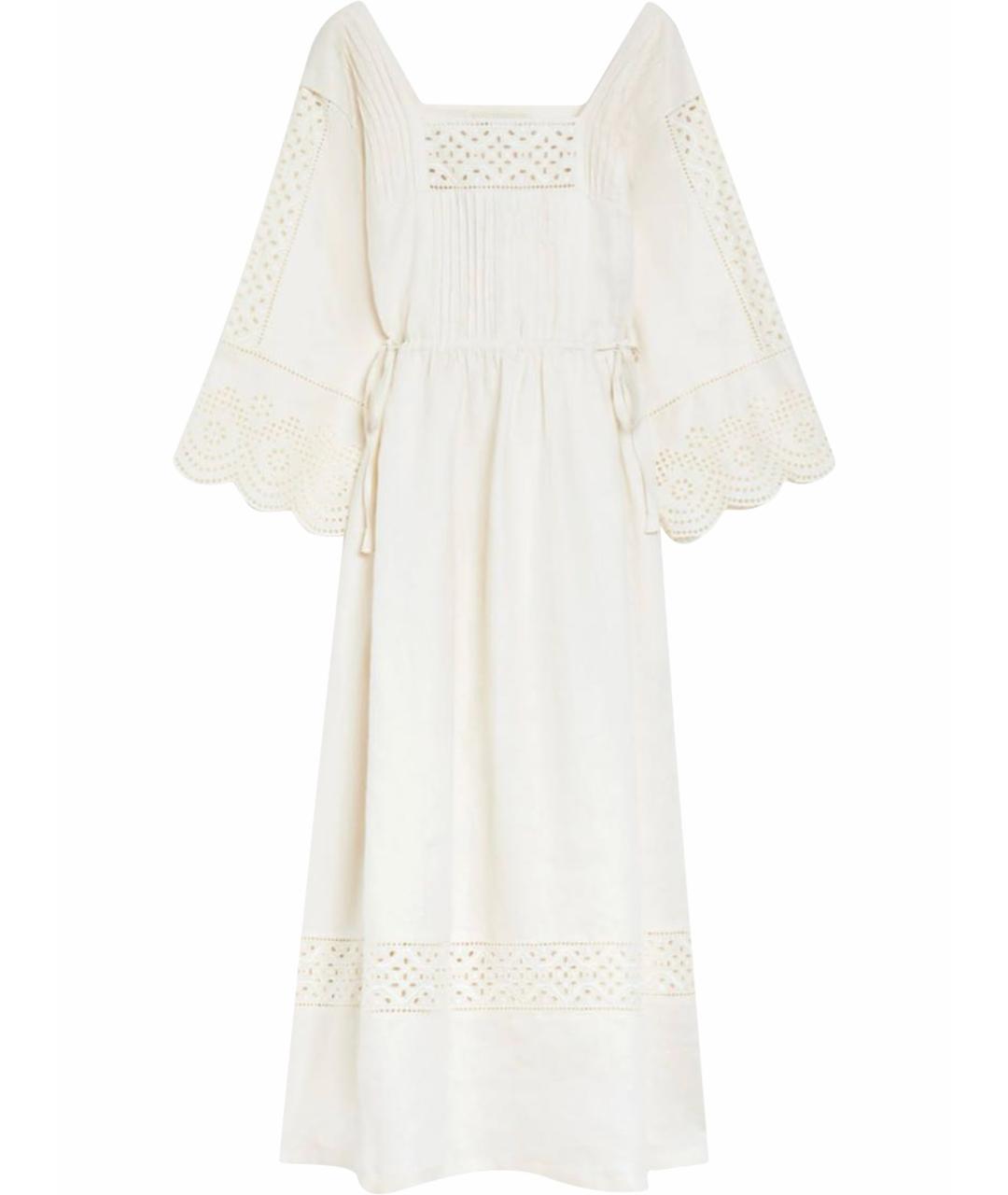 WEEKEND MAX MARA Белое льняное повседневное платье, фото 1