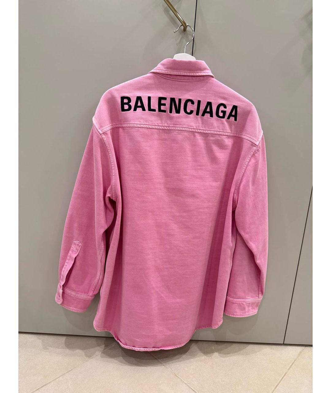 BALENCIAGA Розовая деним рубашка, фото 2