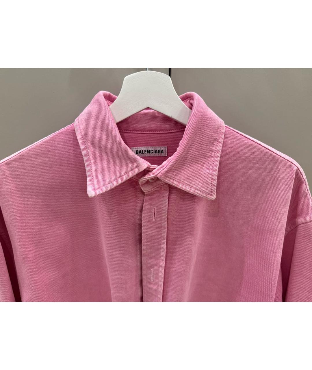 BALENCIAGA Розовая деним рубашка, фото 3
